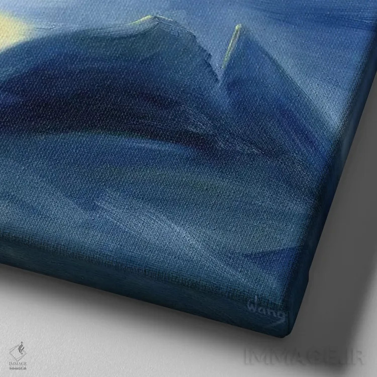 تابلو 1994,حتی در تاریکی رنجهایمان، عیسی ما را تسلی و راهنمایی میکند، ۱۹۹۴ اثر الیزابت وانگ - نمای نزدیک بافت بوم