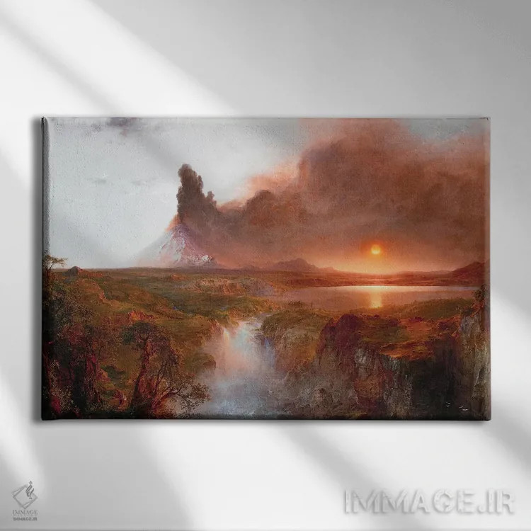 تابلو 1862,کوتوپاکسی (آتشفشان)، ۱۸۶۲ اثر فردریک ادوین چرچ (نقاش آمریکایی سبک هودسونریور) - نمای روبهرو روی دیوار