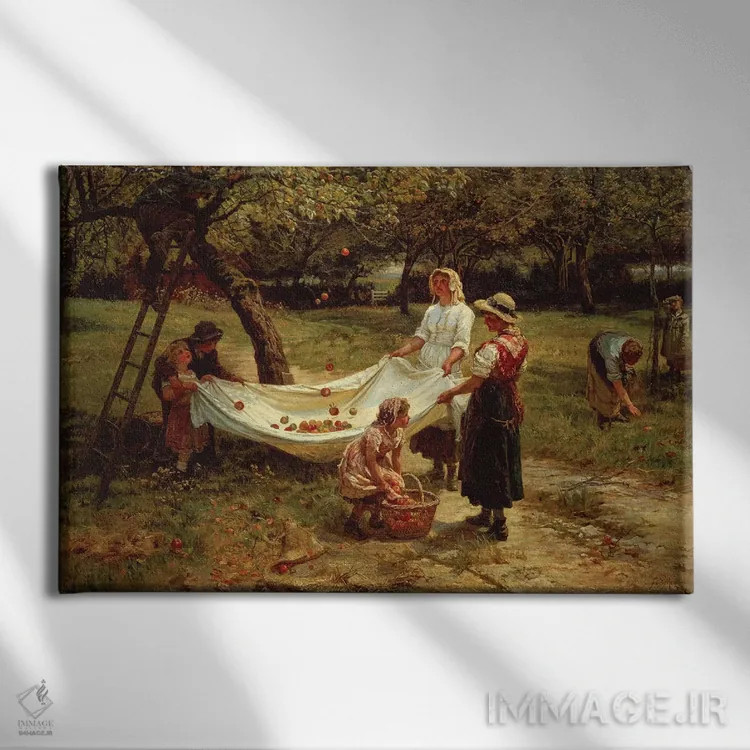 تابلو 1880,سیبچینها، ۱۸۸۰ اثر فردریک مورگان - نمای روبهرو روی دیوار