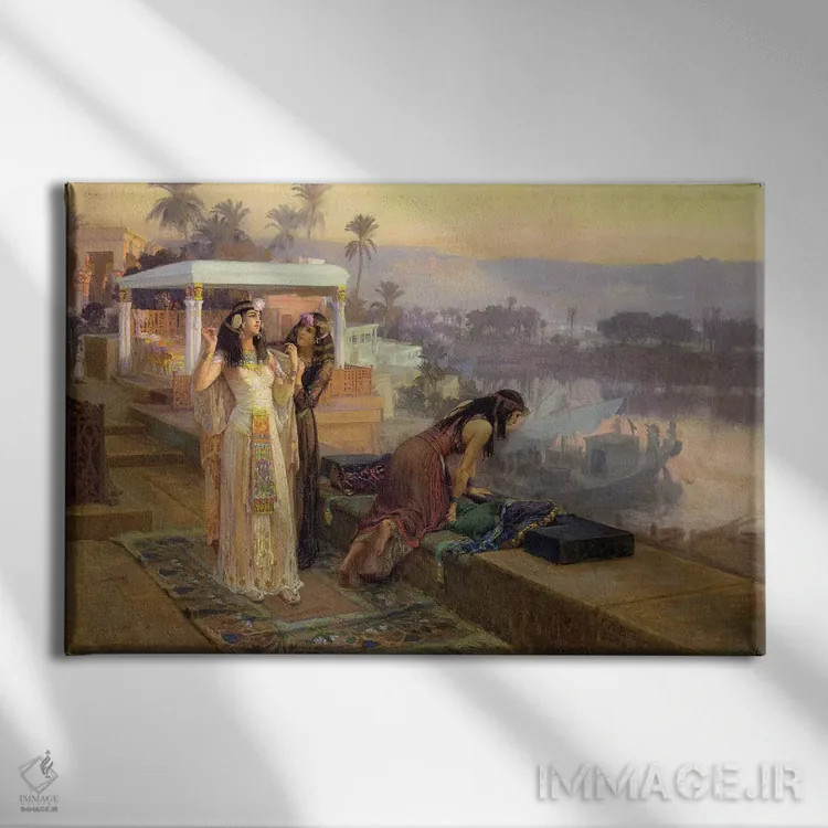 تابلو 1896,کلئوپاترا در تراسهای فیله، ۱۸۹۶ اثر فردریک آرتور بریجمن (نقاش آمریکایی) - نمای روبهرو روی دیوار