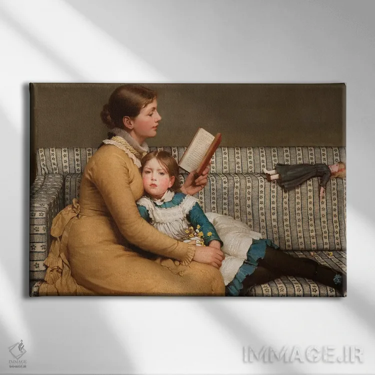 تابلو c.1879,آلیس در سرزمین عجایب، حدود ۱۸۷۹ اثر جورج دانلوپ لزلی (نقاش ژانر انگلیسی) - نمای روبهرو روی دیوار