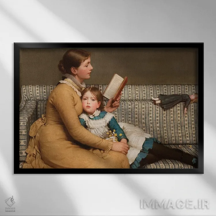 تابلو c.1879,آلیس در سرزمین عجایب، حدود ۱۸۷۹ اثر جورج دانلوپ لزلی (نقاش ژانر انگلیسی) - نمای قابدار مشکی