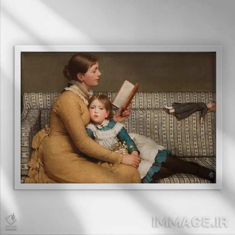 تابلو c.1879,آلیس در سرزمین عجایب، حدود ۱۸۷۹ اثر جورج دانلوپ لزلی (نقاش ژانر انگلیسی) - نمای قابدار سفید