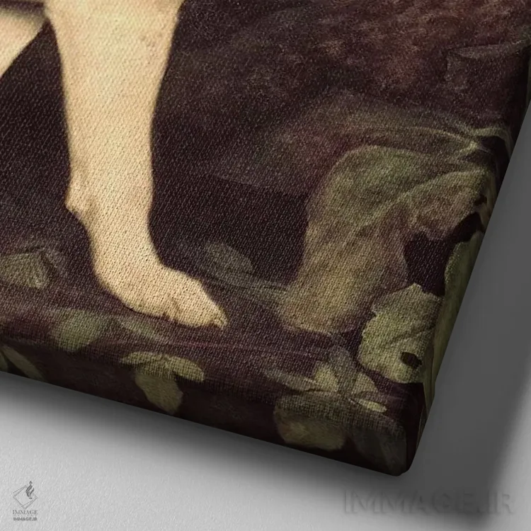 تابلو a Brocklesby Foxhound, 1792,رینگوود، سگ شکاری فاکسهاند بروکلسبی، ۱۷۹۲ اثر جورج استابز (نقاش حیوانات انگلیسی) - نمای نزدیک بافت بوم