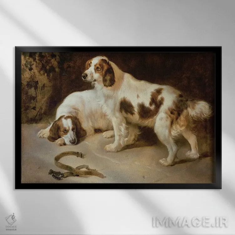 تابلو اسپانیلهای بریتانیایی اثر جورج ویلیام هورلور - نمای قابدار مشکی