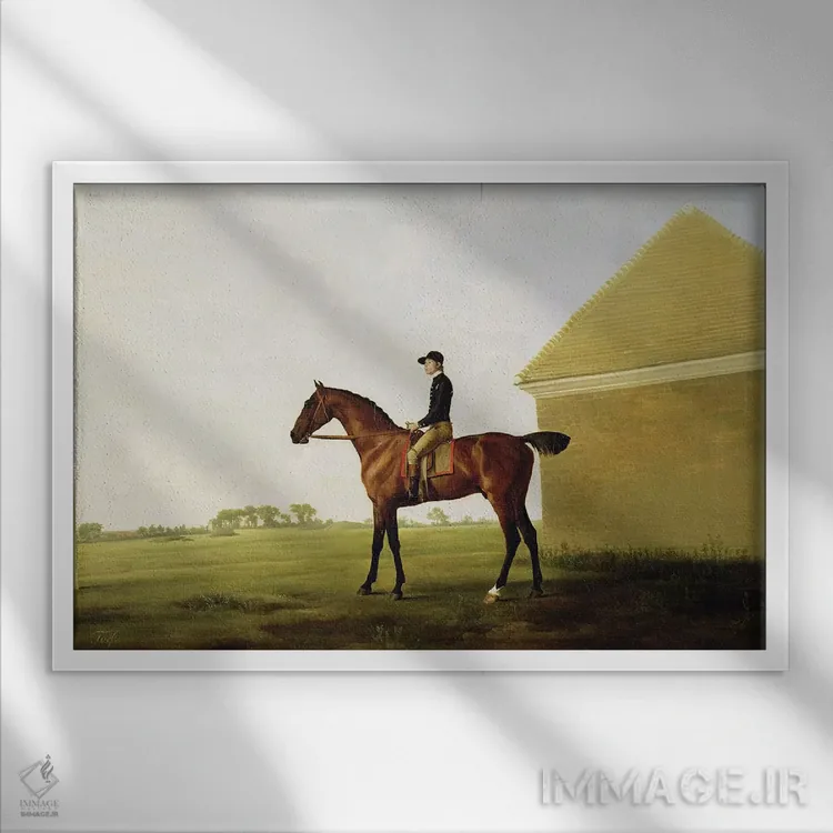 تابلو c.1765,چمنزار، حدود ۱۷۶۵ اثر جورج استابز (نقاش حیوانات انگلیسی) - نمای قابدار سفید