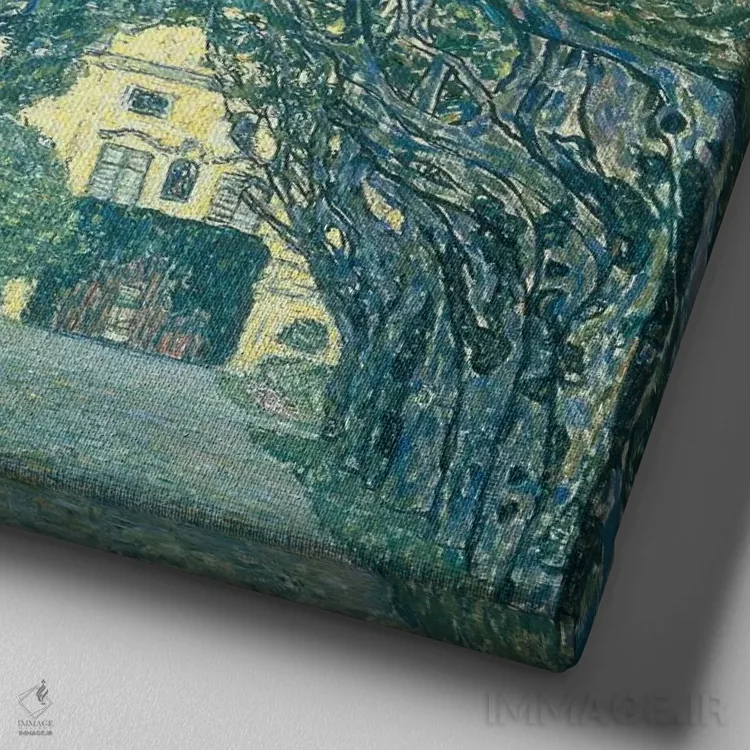 تابلو 1912,خیابان در پارک شلوس کامر، ۱۹۱۲ اثر گوستاو کلیمت - نمای نزدیک بافت بوم
