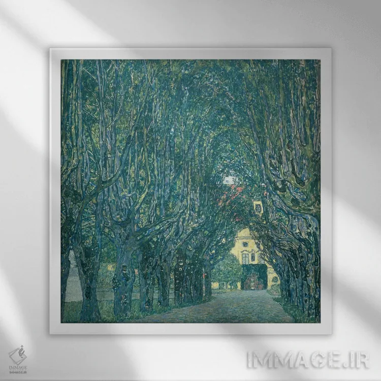 تابلو 1912,خیابان در پارک شلوس کامر، ۱۹۱۲ اثر گوستاو کلیمت - نمای قابدار سفید