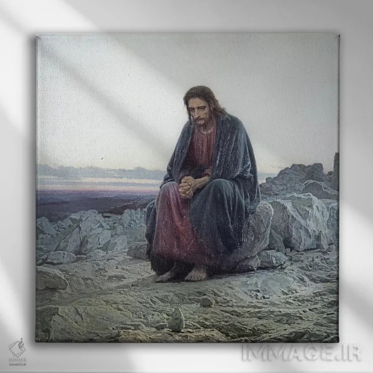 تابلو 1873,مسیح در بیابان، ۱۸۷۳ اثر ایوان نیکولایویچ کرامسکوی - نمای روبهرو روی دیوار