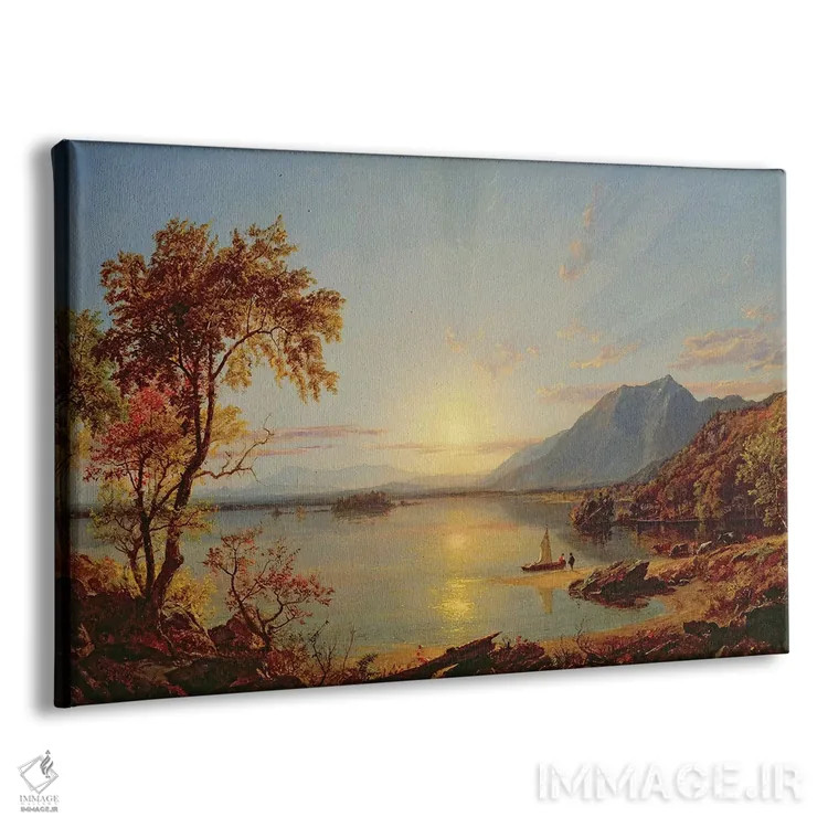 تابلو Lake George, New York, 1867,غروب دریاچهٔ جورج، نیویورک، ۱۸۶۷ اثر جسپر فرانسیس کروپسی - نمای پرسپکتیو محصول
