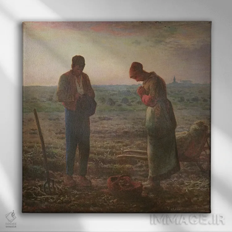 تابلو 1857-59,دعای آنجلوس، ۱۸۵۷-۱۸۵۹ اثر ژان فرانسوا میه - نمای روبهرو روی دیوار