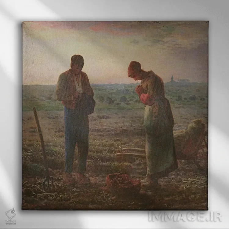 تابلو 1857-59,دعای آنجلوس، ۱۸۵۷-۱۸۵۹ اثر ژان فرانسوا میه - نمای روبهرو روی دیوار
