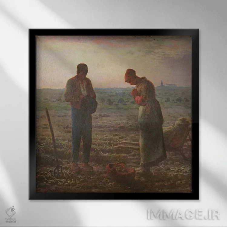 تابلو 1857-59,دعای آنجلوس، ۱۸۵۷-۱۸۵۹ اثر ژان فرانسوا میه - نمای قابدار مشکی