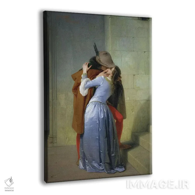 تابلو 1859,بوسه، ۱۸۵۹ اثر فرانچسکو هایز (نقاش ایتالیایی رمانتیک) - نمای پرسپکتیو محصول