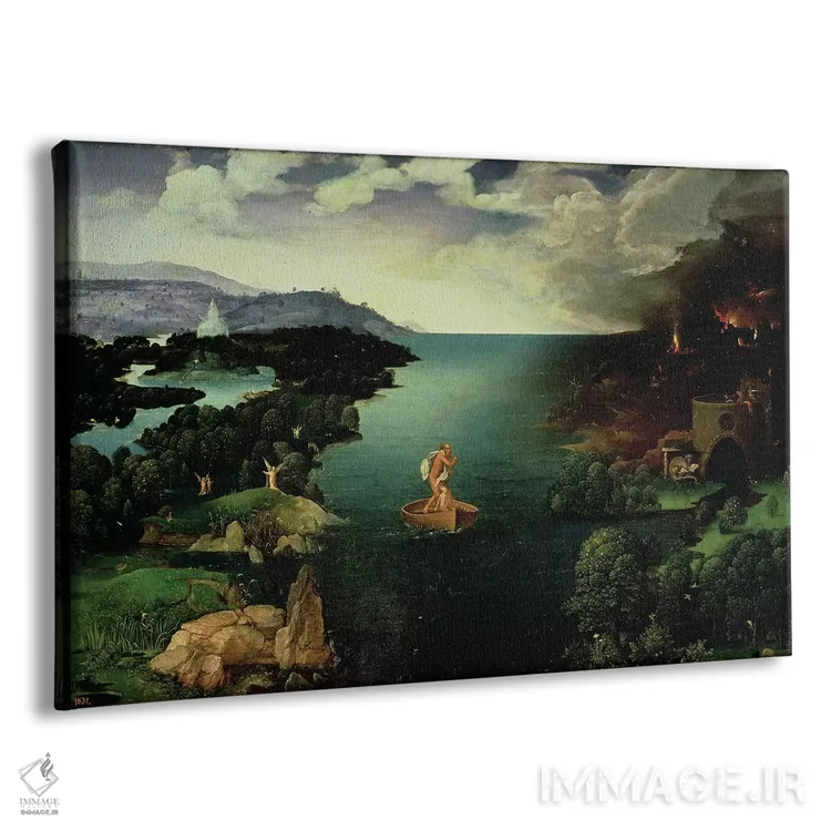 تابلو 1515-24,شارون در حال عبور از رود استوکس، ۱۵۱۵-۱۵۲۴ (اسطورهشناسی یونان) اثر یواخیم پاتینیر - نمای پرسپکتیو محصول