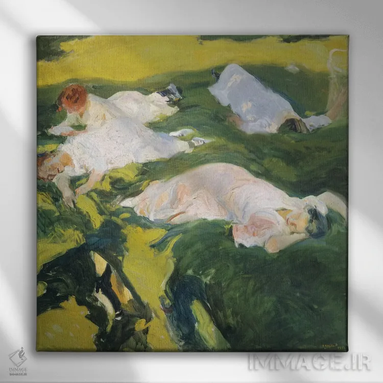 تابلو 1911,استراحت نیمروزی، ۱۹۱۱ اثر خواکین سورویا باستیدا (نقاش اسپانیایی) - نمای روبهرو روی دیوار