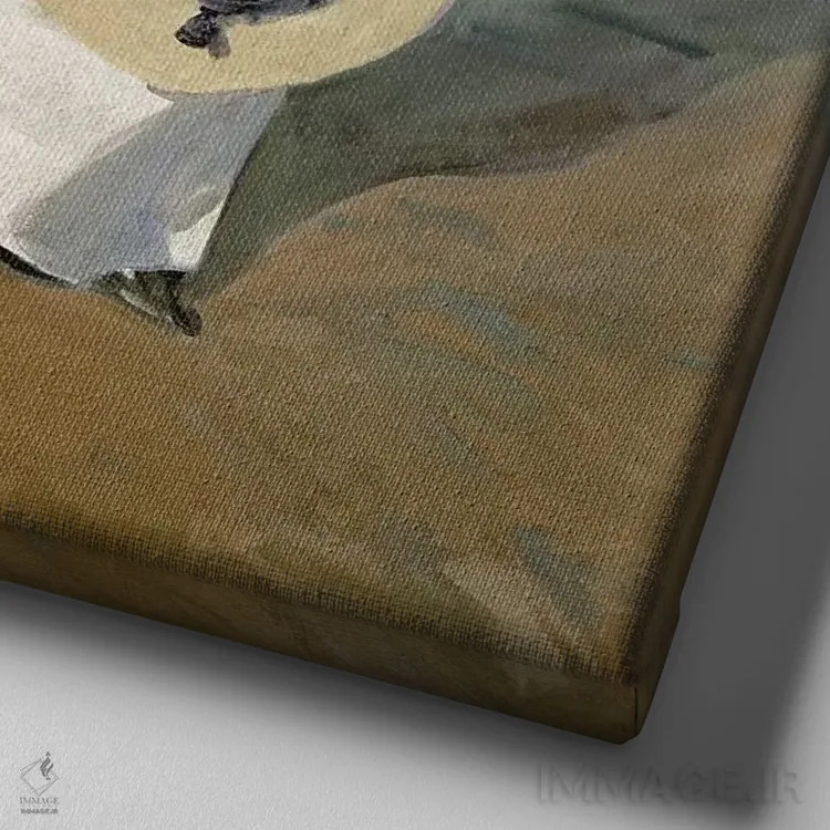 تابلو 1909,قدمزدن در کنار ساحل، ۱۹۰۹ اثر خواکین سورویا باستیدا (نقاش اسپانیایی) - نمای نزدیک بافت بوم