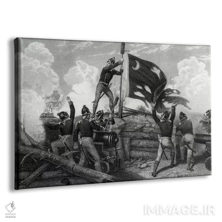 تابلو South Carolina, 12th May 1780,دلاوری گروهبان ویلیام جاسپر در دفاع از قلعه مولتری، کارولینای جنوبی، ۱۲ مه ۱۷۸۰ (تاریخ آمریکا) اثر یوهانس آدام سیمون اورتل - نمای پرسپکتیو محصول