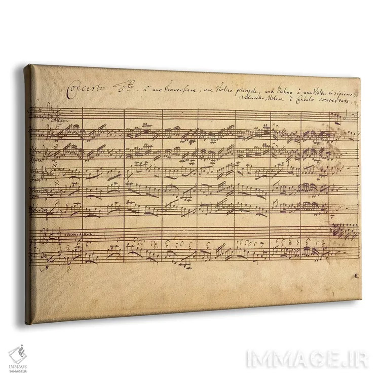 تابلو No.5 D-Dur, 1721,کنسرتوهای براندنبورگ شماره ۵ ر ماژور، ۱۷۲۱ (موسیقی کلاسیک) اثر یوهان سباستین باخ (آهنگساز آلمانی) - نمای پرسپکتیو محصول