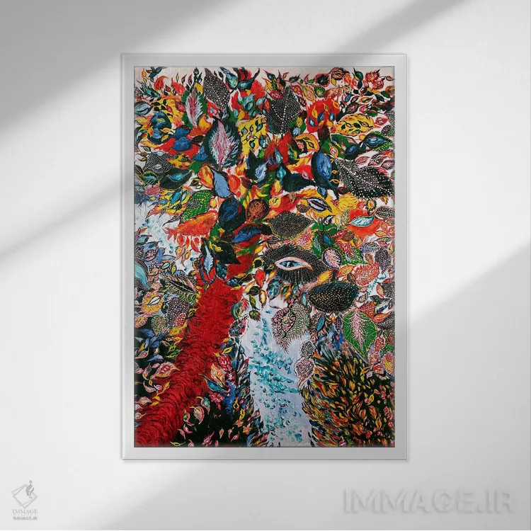 تابلو c.1929 (oil on canvas),درخت بهشت، حدود ۱۹۲۹ (نقاشی روغن روی بوم) اثر سرافین لوی (نقاش فرانسوی) - نمای قابدار سفید