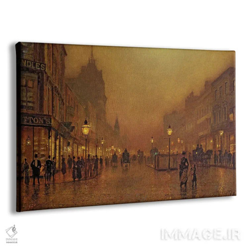 تابلو خیابانی در شب اثر جان اتکینسون گریمشا - نمای پرسپکتیو محصول