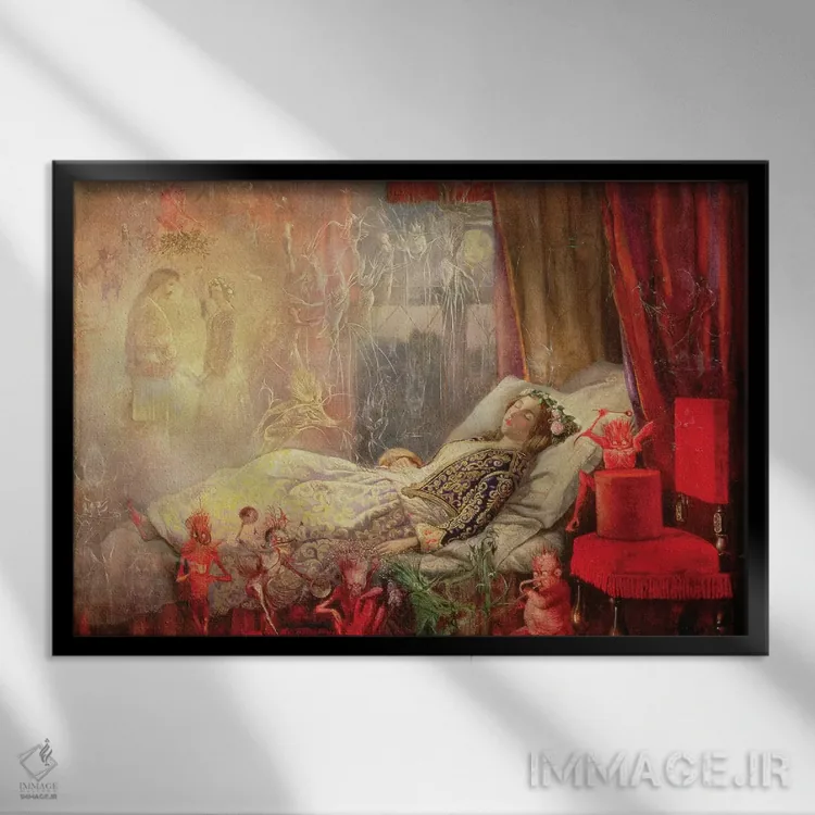 تابلو 1858,جنس رویاها از آن ساخته شدهاند، ۱۸۵۸ اثر جان انستر فیتزجرالد - نمای قابدار مشکی