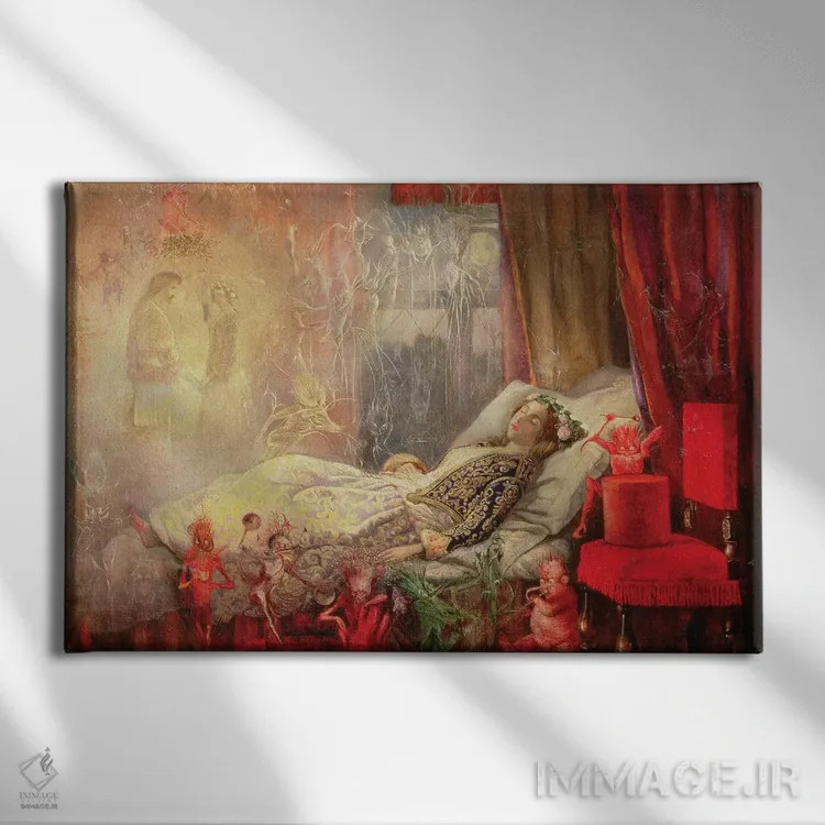 تابلو 1858,جنس رویاها از آن ساخته شدهاند، ۱۸۵۸ اثر جان انستر فیتزجرالد - نمای روبهرو روی دیوار