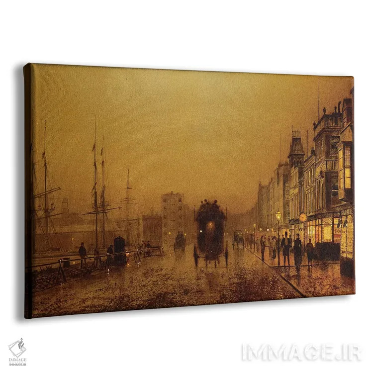 تابلو 1892,اسکلههای گلاسگو، ۱۸۹۲ اثر جان اتکینسون گریمشا - نمای پرسپکتیو محصول