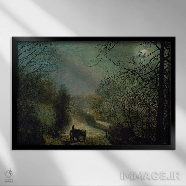 تابلو دره فورج اثر جان اتکینسون گریمشا - نمای قابدار مشکی