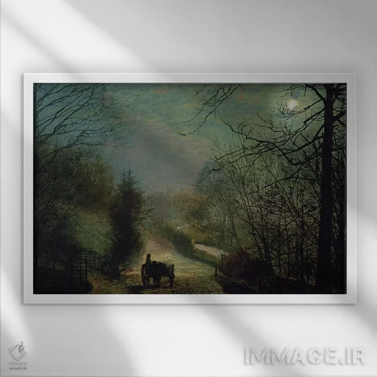 تابلو دره فورج اثر جان اتکینسون گریمشا - نمای قابدار سفید