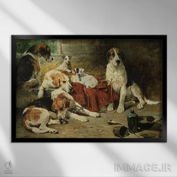 تابلو پس از یک روز خوب اثر جان امس - نمای قابدار مشکی