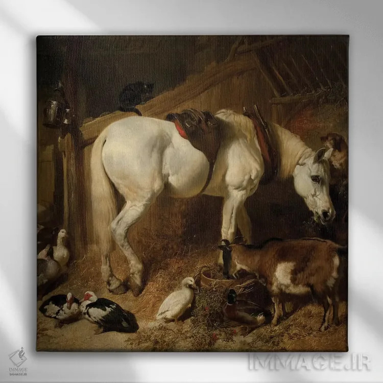 تابلو 1850,غذای ظهر، ۱۸۵۰ اثر جان فردریک هرینگ سینیور - نمای روبهرو روی دیوار