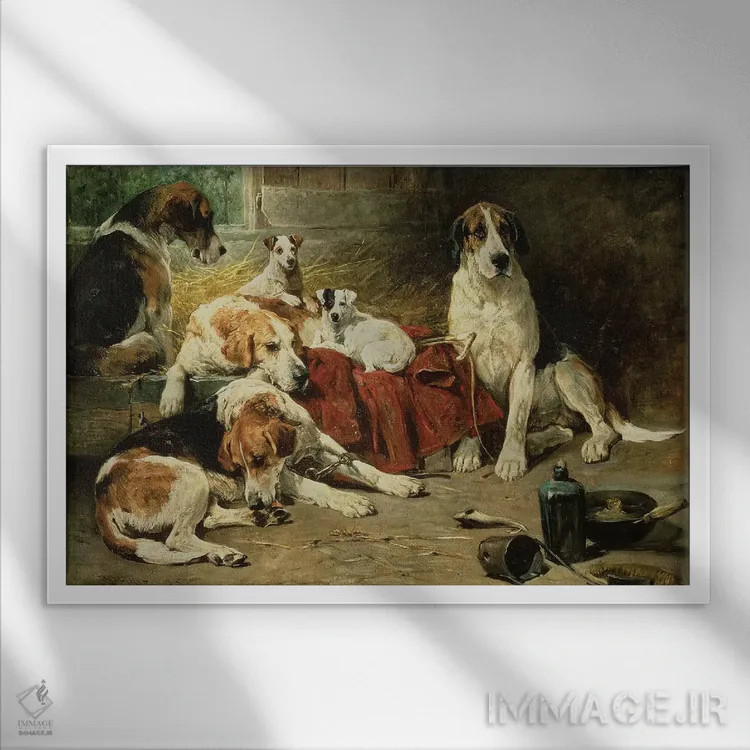 تابلو پس از یک روز خوب اثر جان امس - نمای قابدار سفید