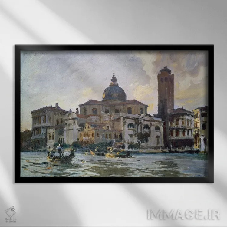 تابلو Venice, 1913,پالاتزو لابیا، ونیز، ۱۹۱۳ اثر جان سینگر سارجنت (نقاش پرتره آمریکایی) - نمای قابدار مشکی