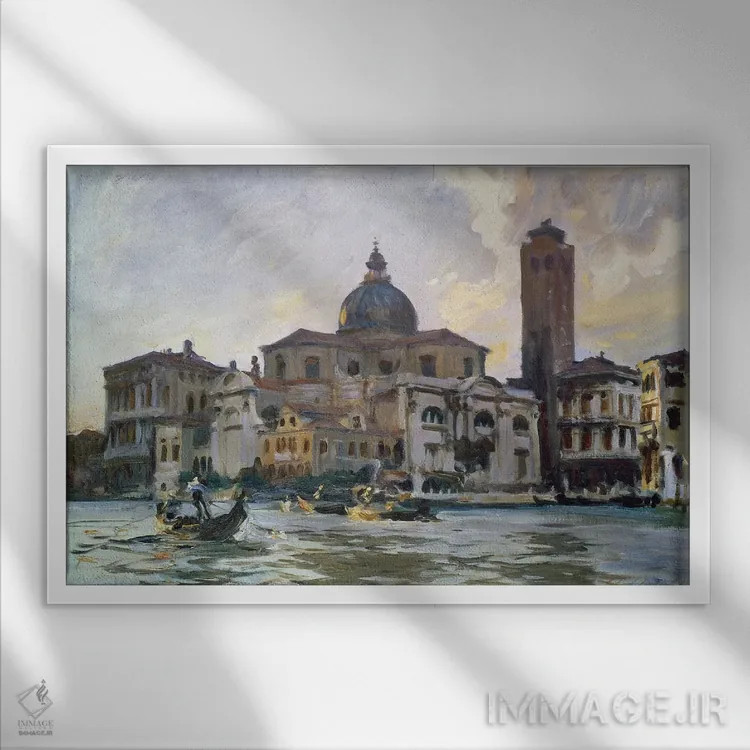 تابلو Venice, 1913,پالاتزو لابیا، ونیز، ۱۹۱۳ اثر جان سینگر سارجنت (نقاش پرتره آمریکایی) - نمای قابدار سفید