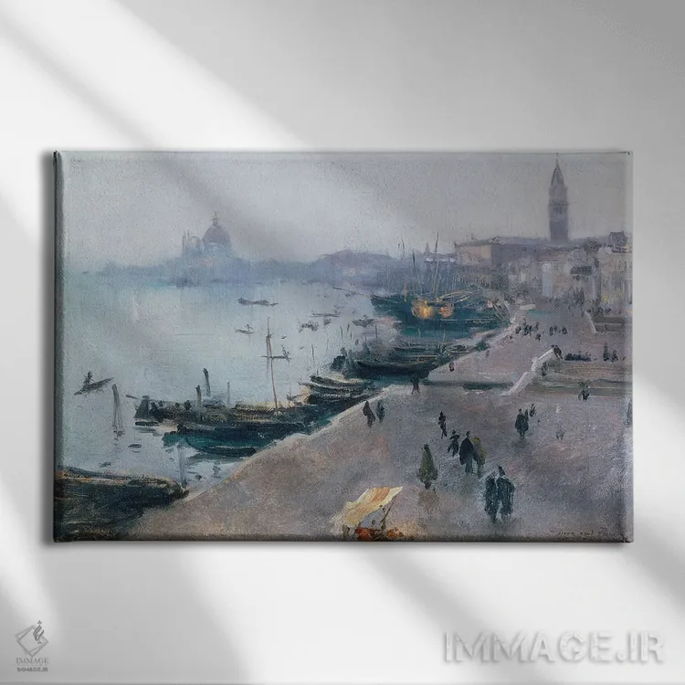 تابلو ونیز در هوای خاکستری اثر جان سینگر سارجنت (نقاش پرتره آمریکایی) - نمای روبهرو روی دیوار