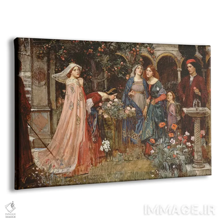 تابلو c.1916-17,باغ جادویی، حدود ۱۹۱۶-۱۹۱۷ اثر جان ویلیام واترهاوس (نقاش انگلیسی سبک پره-رافائلیت) - نمای پرسپکتیو محصول