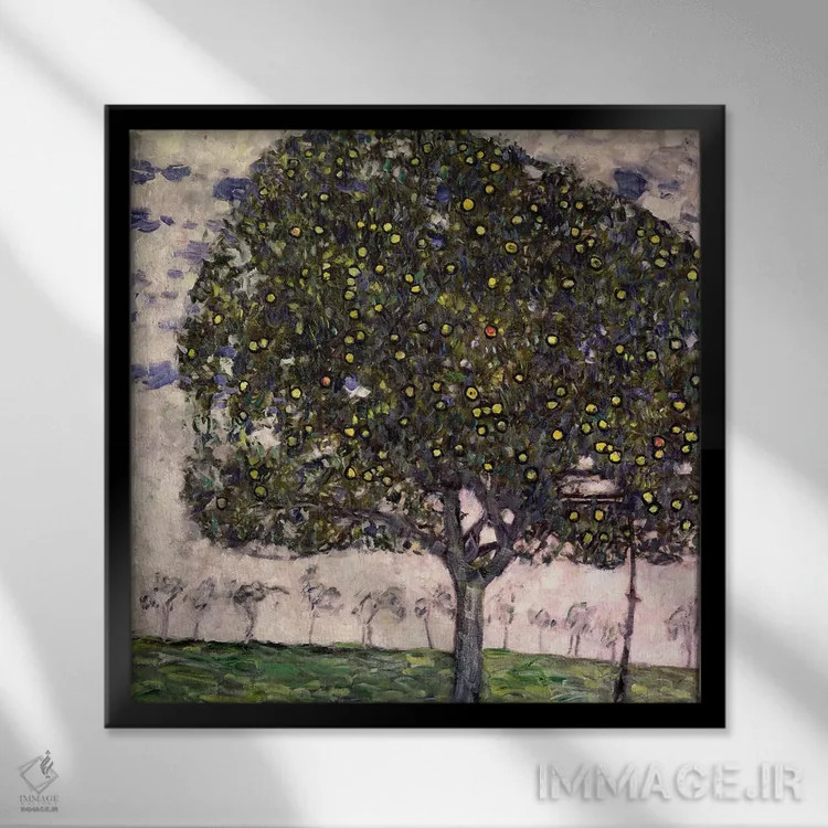 تابلو 1916,درخت سیب ۲، ۱۹۱۶ اثر گوستاو کلیمت - نمای قابدار مشکی