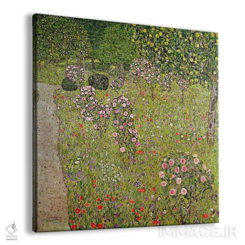 تابلو باغ میوه با گل رز اثر گوستاو کلیمت - نمای پرسپکتیو محصول