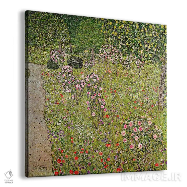تابلو باغ میوه با گل رز اثر گوستاو کلیمت - نمای پرسپکتیو محصول