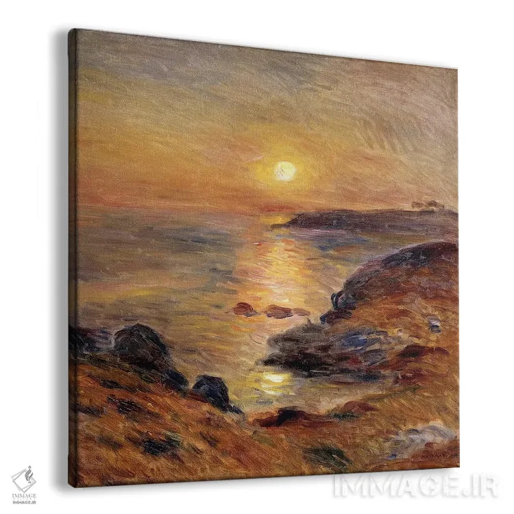 تابلو غروب خورشید در دوارننه؛ غروب خورشید در دوارننه، ۱۸۸۳ اثر پیر-اوگوست رنوار - نمای پرسپکتیو محصول