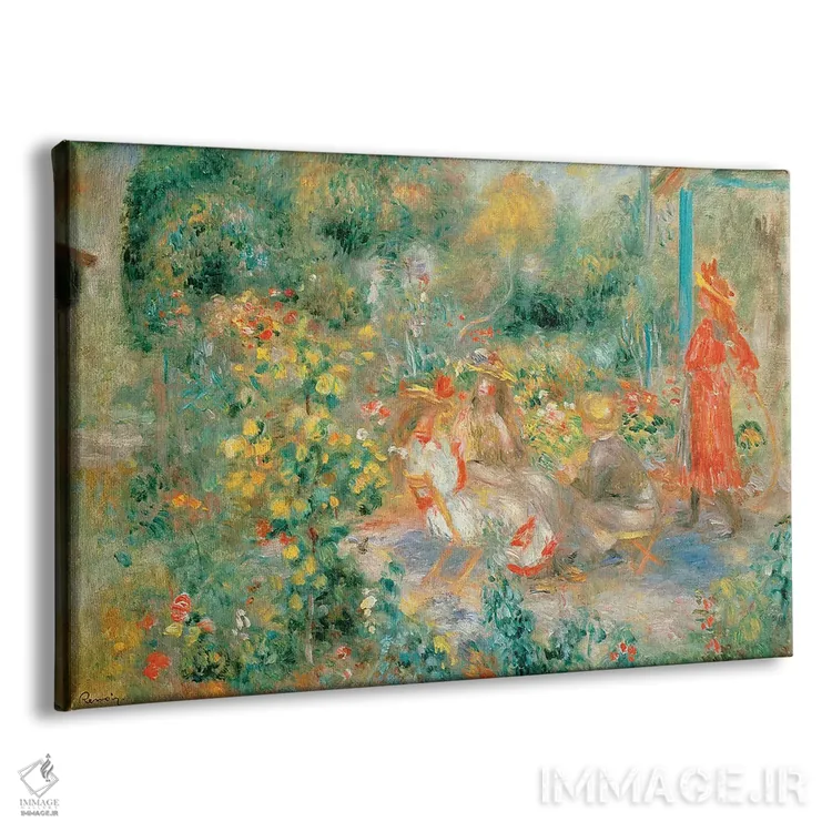 تابلو دختران جوان در باغی در مونمارتر، ۱۸۹۳–۱۸۹۵ اثر پیر-اوگوست رنوار - نمای پرسپکتیو محصول