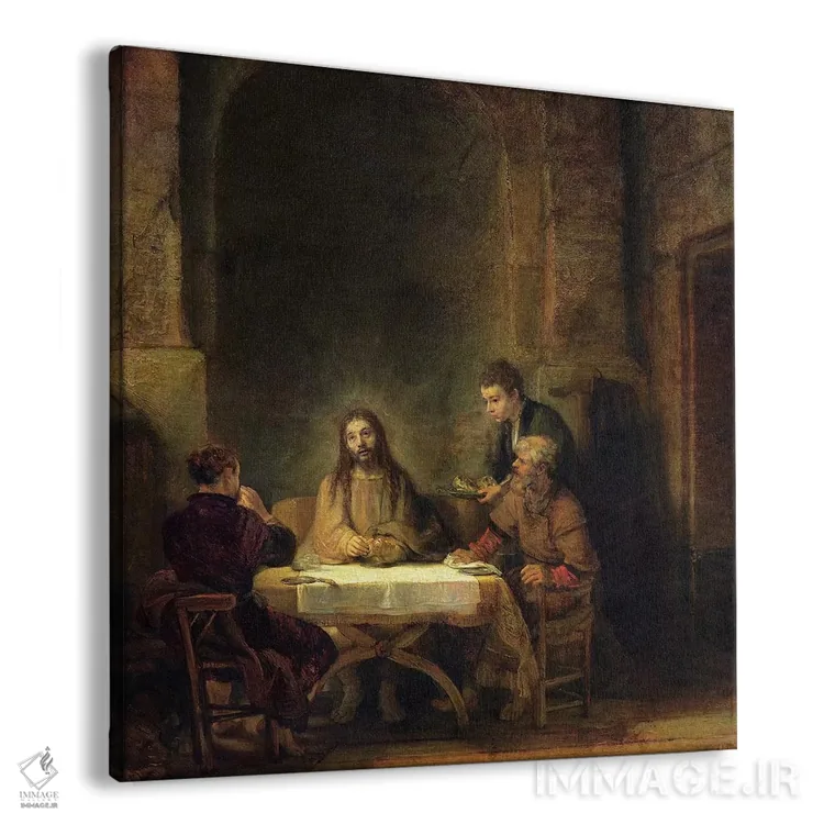 تابلو شام در عِمائوس، ۱۶۴۸ اثر رمبرانت فان رَین (نقاش بزرگ هلندی) - نمای پرسپکتیو محصول