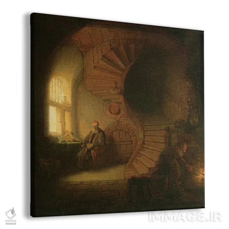 تابلو فیلسوف در حال تفکر، ۱۶۳۲ اثر رمبرانت فان رَین (نقاش بزرگ هلندی) - نمای پرسپکتیو محصول