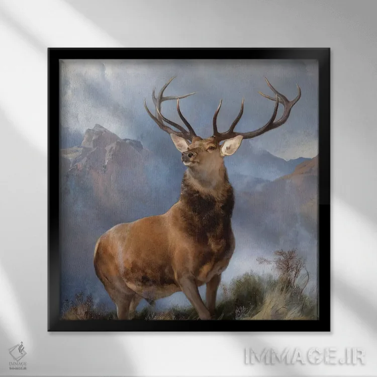 تابلو فرمانروای دره، حدود ۱۸۵۱ اثر سر ادوین لندسییر (نقاش انگلیسی) - نمای قابدار مشکی