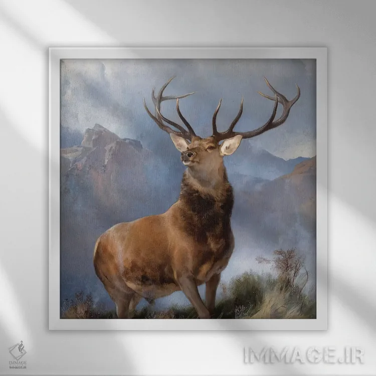 تابلو فرمانروای دره، حدود ۱۸۵۱ اثر سر ادوین لندسییر (نقاش انگلیسی) - نمای قابدار سفید