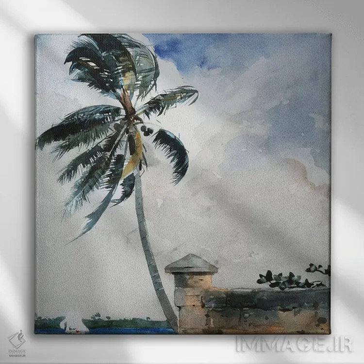 تابلو نسیم استوایی، ناسائو، ۱۸۸۹-۹۰ اثر وینسلو هومر - نمای روبهرو روی دیوار