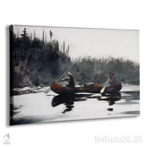 تابلو راهنمایان در حال عبور از آبشارهای تند، ۱۸۹۵ اثر وینسلو هومر - نمای پرسپکتیو محصول