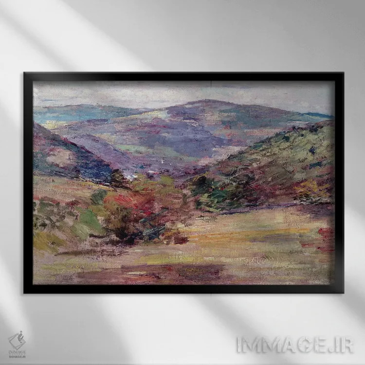 تابلو ورمانت (ایالت آمریکا) اثر تئودور رابینسون (نقاش امپرسیونیست آمریکایی) - نمای قابدار مشکی