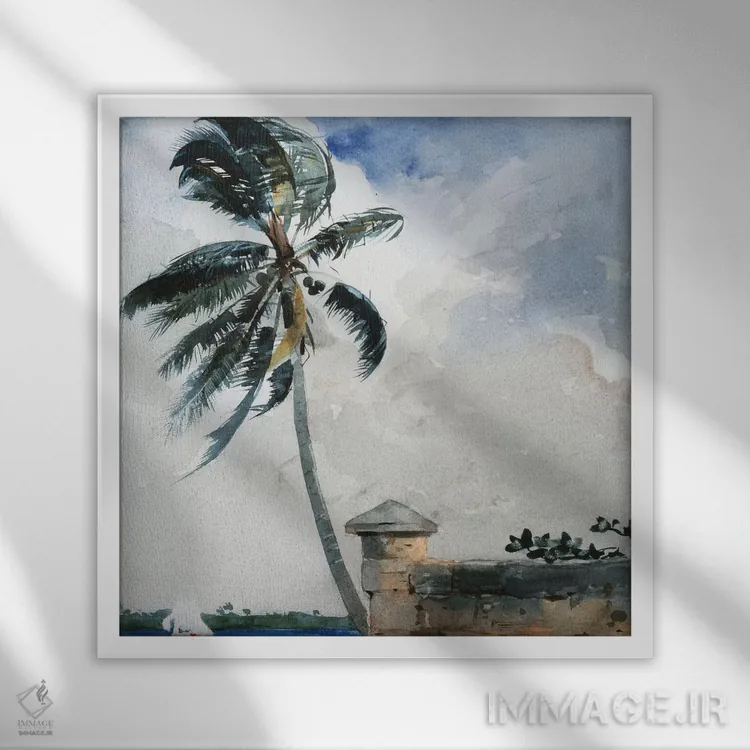 تابلو نسیم استوایی، ناسائو، ۱۸۸۹-۹۰ اثر وینسلو هومر - نمای قابدار سفید